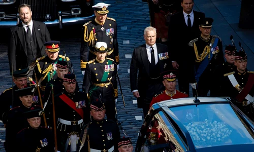 Printul Andrew la procesiunea funerară a Reginei Elisabeta FOTO Profimedia 