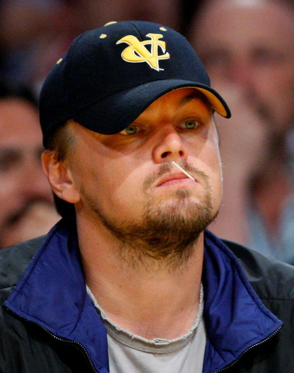 Actor Leonardo DiCaprio watches the Lakers play the Jazz in Los Angeles jpeg