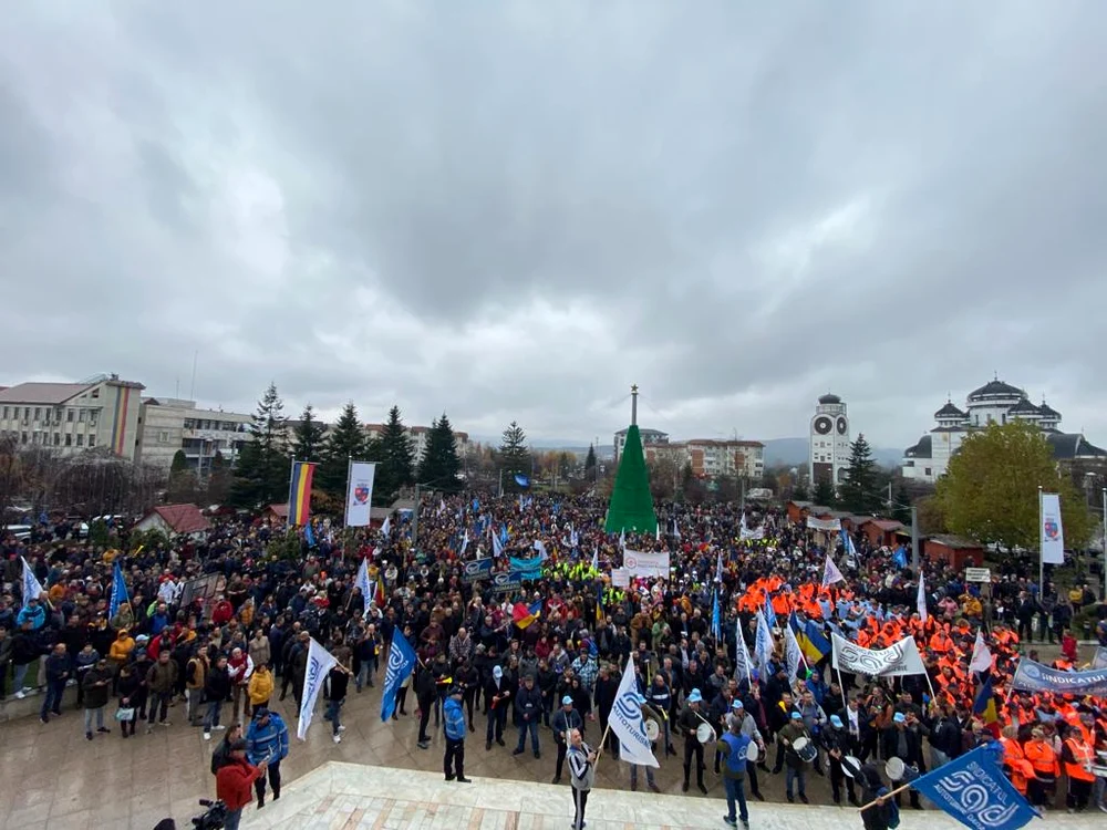 La protest au luat parte și sindicaliști de la FORD. FOTO Facebook BNS