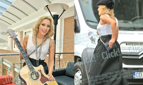 Iulia Vântur a purtat tenişi  albaştri la ţinuta de gală jpeg