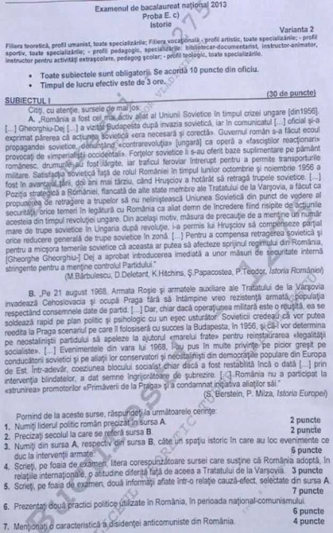 bac istorie 1