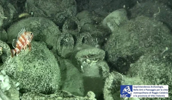 Epava unei nave din secolul al V-lea î.Hr., descoperită în apele Mării Ionice (© Soprintendenza ABAP per la città di Reggio Calabria e Vibo Valentia)