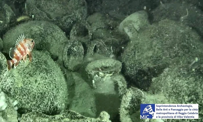 Epava unei nave din secolul al V-lea î.Hr., descoperită în apele Mării Ionice (© Soprintendenza ABAP per la città di Reggio Calabria e Vibo Valentia)