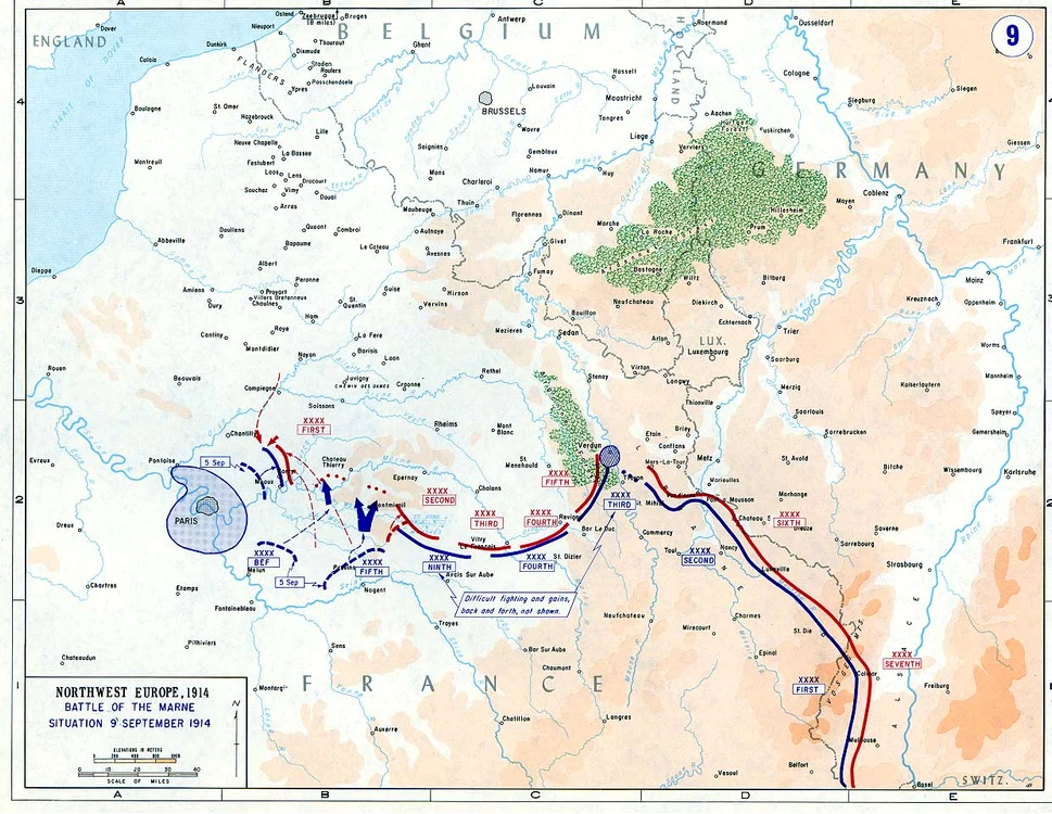 Prima bătălie de pe Marna – 5-9 septembrie 1914 (© Wikimedia Commons)