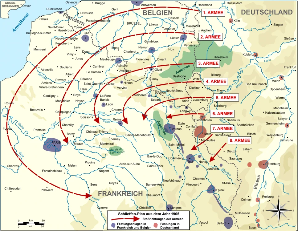 Schlieffen Plan de 1905 svg  png png