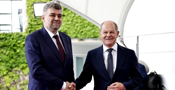 Marcel Ciolacu și Olaf Scholz. FOTO: Guvernul României