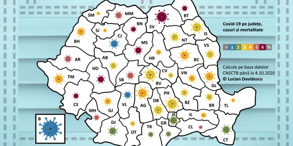 Harta Romania covid