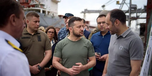 Volodimir Zelenski in portul Ciornomorsk FOTO EPA-EFE