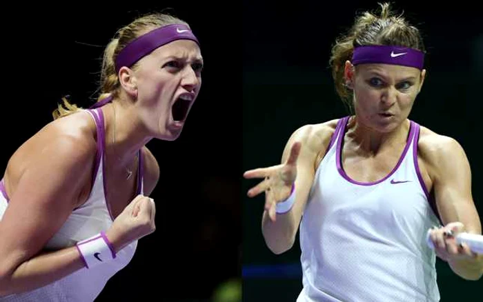 Petra Kvitova (S) a câştigat duelul cu Lucie Safarova. FOTO AP