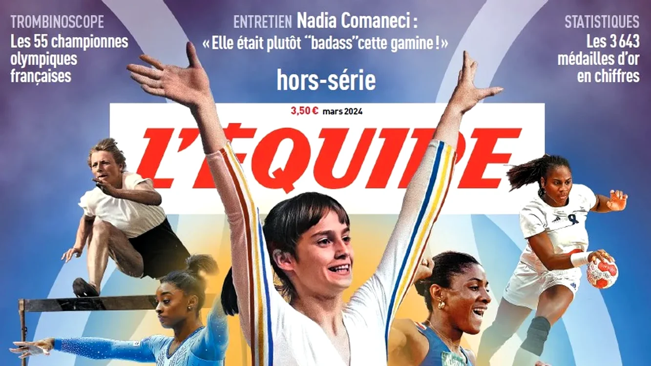 Nadia Comăneci, pe coperta revistei L'Equipe 