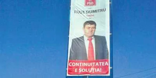 Deşi se află în arest, primarul Dumitru Ruse din Măgurele „le face cu ochiul“ alegătorilor din uriaşe afişe electorale