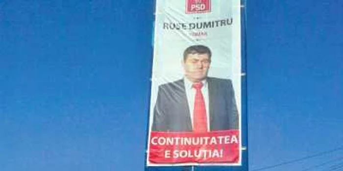 Deşi se află în arest, primarul Dumitru Ruse din Măgurele „le face cu ochiul“ alegătorilor din uriaşe afişe electorale