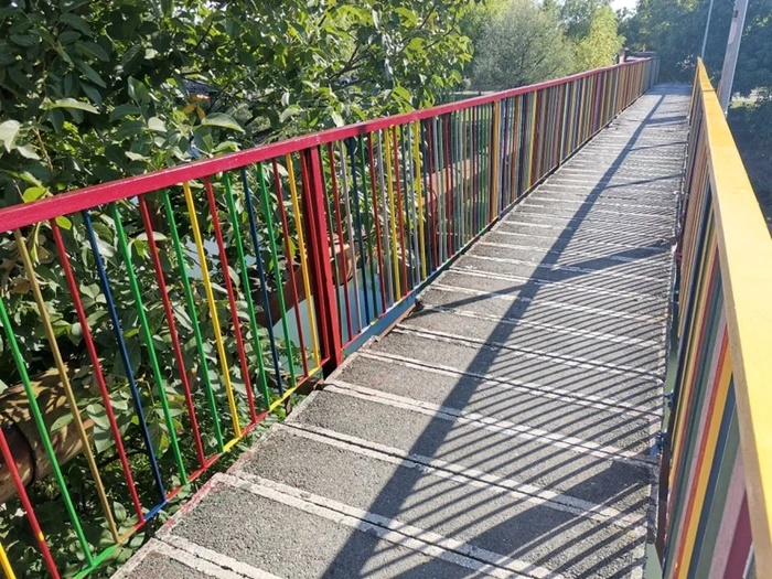 Pasarela de la Uzina de Apă din Timişoara a fost colorată FOTO Ş.Both