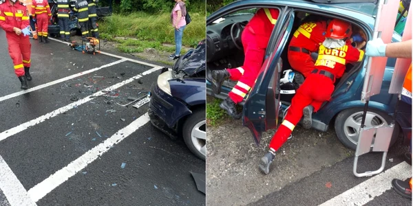 Accident rutier pe DN7 la Boiţa - Sibiu soldat cu trei victime Foto colaj ISU Sibiu