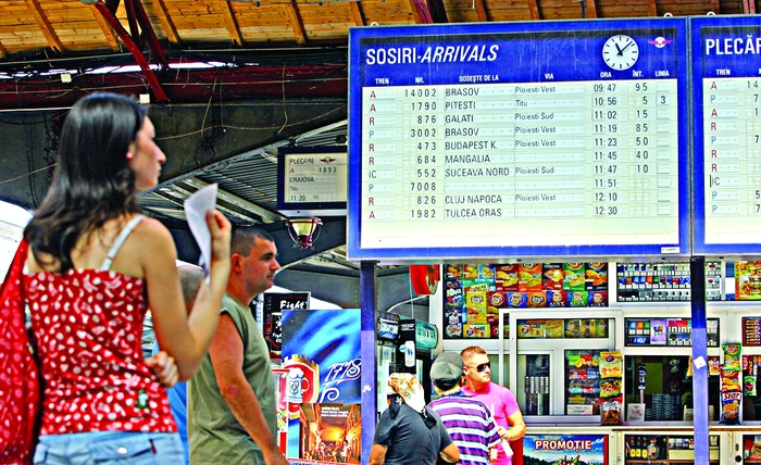 Toate trenurile  au sosit ieri cu  întârzieri în Gara  de Nord din Capitală