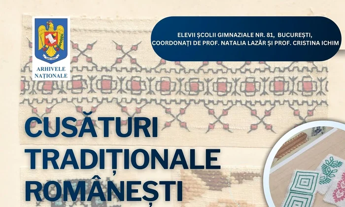 Expoziția „Cusături tradiționale românești. Fir între generații”, la Arhivele Naționale ale României