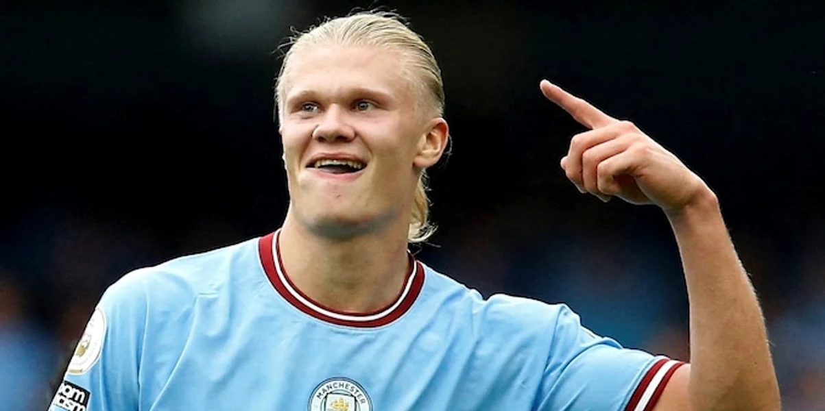 Norvegianul Erling Haaland, de neoprit la Manchester City. FOTO: Twitter