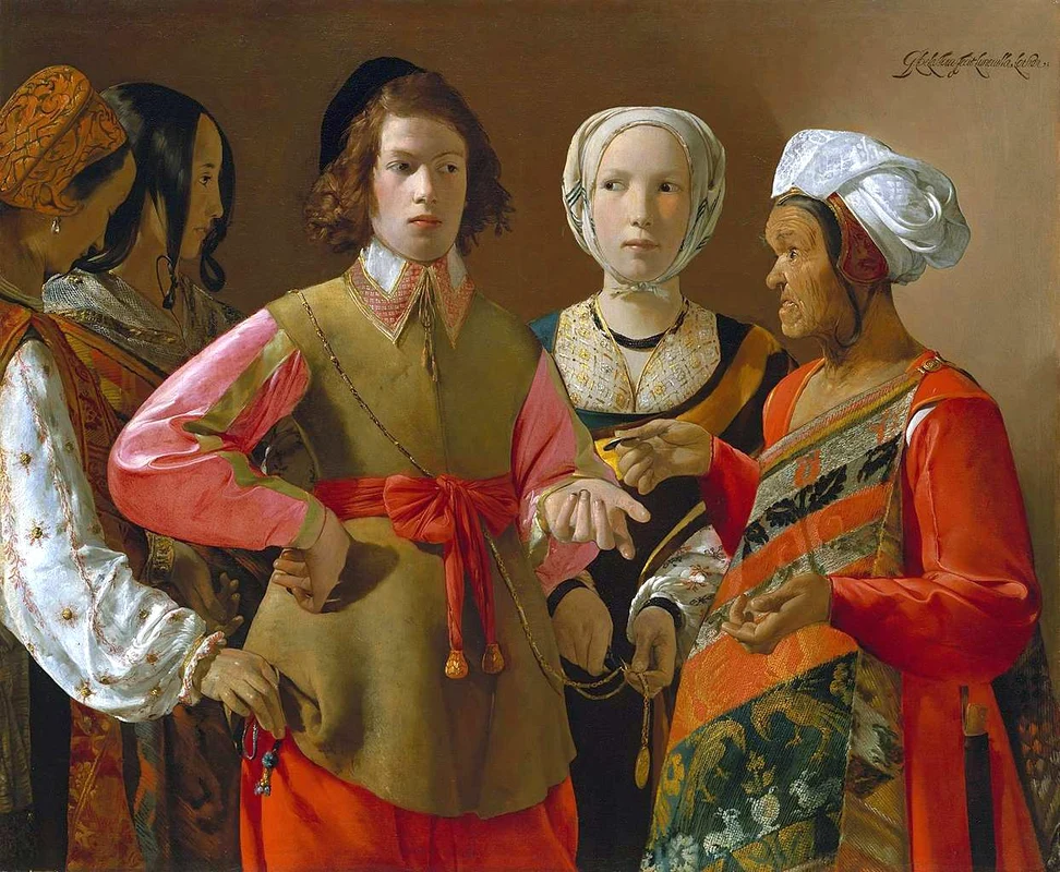 La Diseuse de bonne aventure (Ghicitoarea), pictură realizată de Georges de la Tour cândva în intervalul 1630-1633, ulei pe pânză (© Metropolitan Museum of Art)