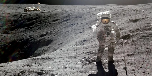 astronaut Charlie Duke pe Luna foto NASA jpg