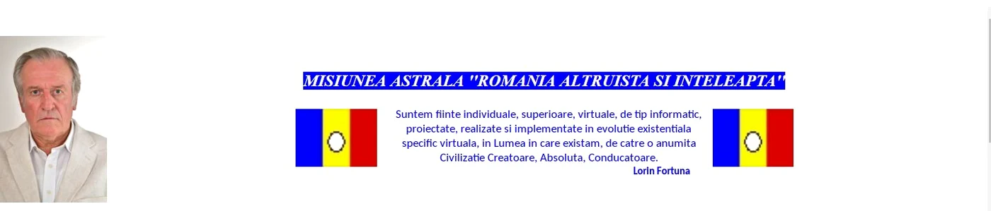 Lorin Fortuna are un site pe care își prezintă crezul