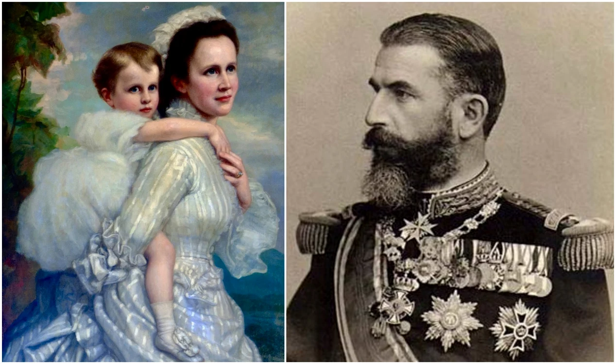 Regina Elisabeta cu fiica sa, Principesa Maria aka Itty, și Regele Carol I   Casa Regală jpg