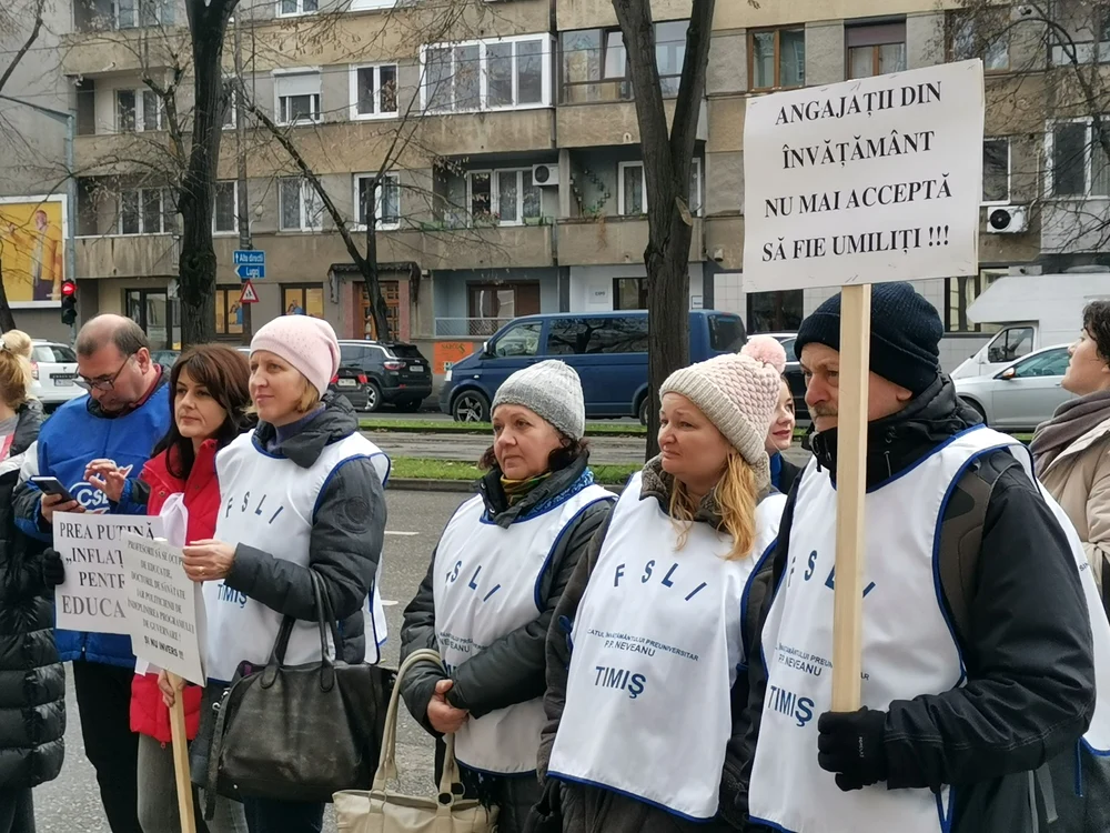Protest al sindicaliștilor din Timișoara FOTO Ștefan Both