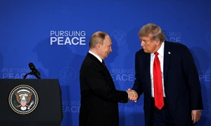 Vladimir Putin și Donald Trump în Alaska FOTO AFP