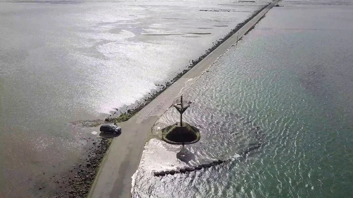 Pasajul du Gois din dronă/ foto: captura Youtube