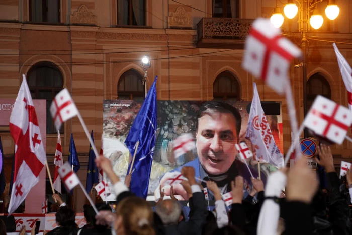 Manifestaţie a susţinătorilor lui Miheil Saakaşvili FOTO EPA-EFE