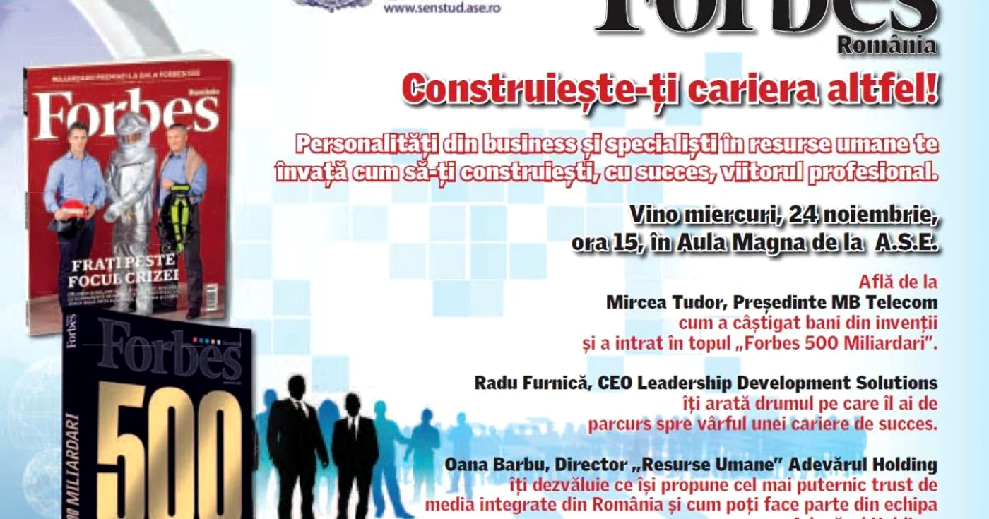 Cu „Academia Forbes” pot intra în competiţia pentru un job de top!