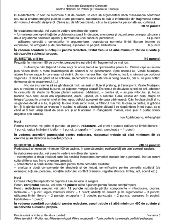 subiecte bac 2020 romana