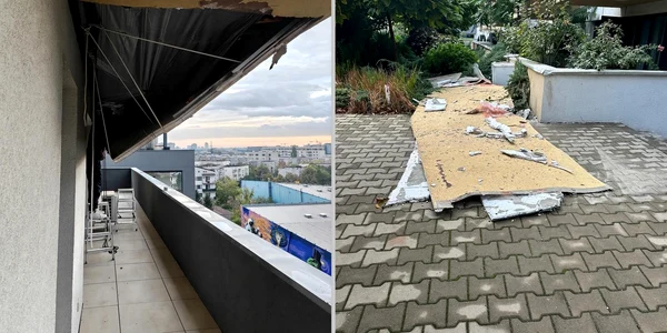 Placaj desprins din acoperișul unui bloc  Foto Reddit jpg