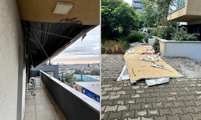 Placaj desprins din acoperișul unui bloc  Foto Reddit jpg