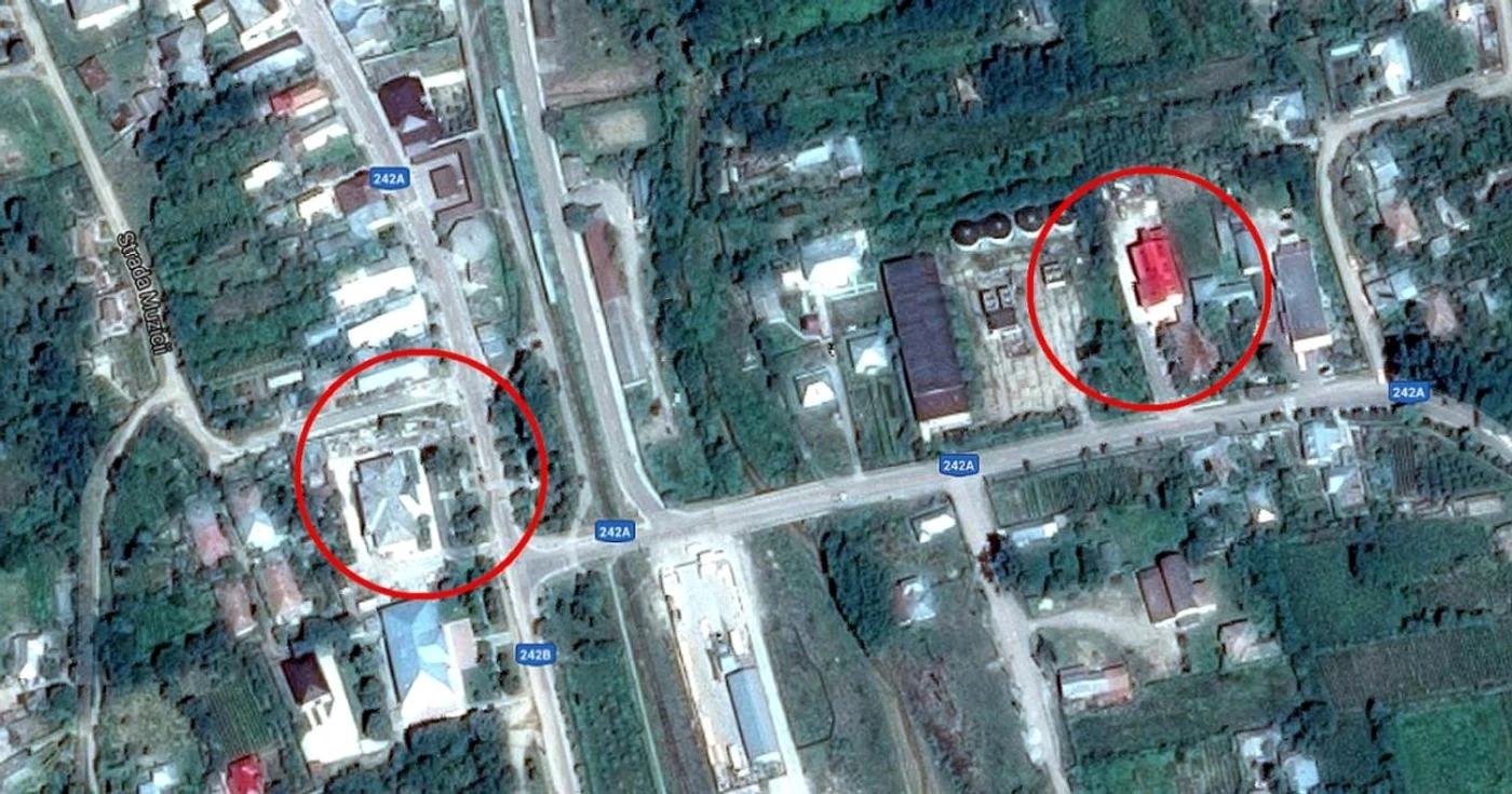 Distanţa de la cele două primării este de doar 300 de metri FOTO google maps