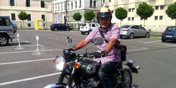 Horia Cristian pe motocicleta Kawasaki Foto