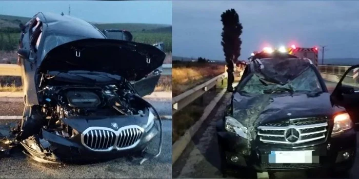 Cele două maşini implicate în accident FOTO ISU Vaslui