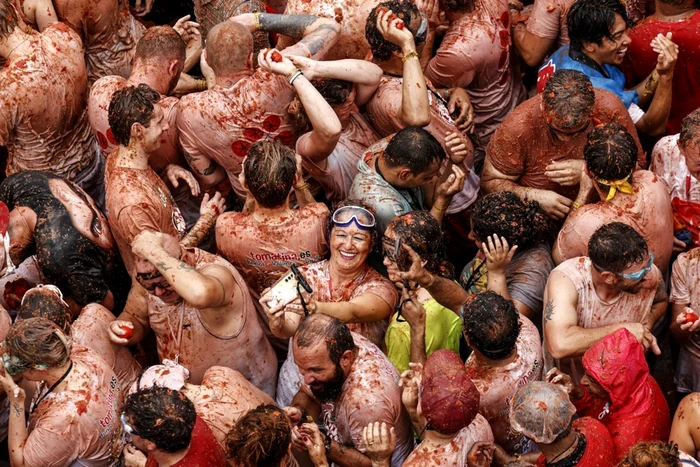 Entuziasm general la Tomatina 2024. FOTO EPA EFE