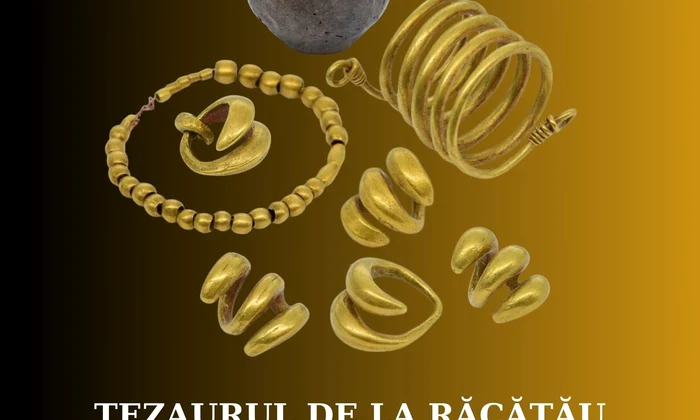 Tezaurul din aur de la Răcătău (foto: Complexul Muzeal „Iulian Antonescu” Bacău)