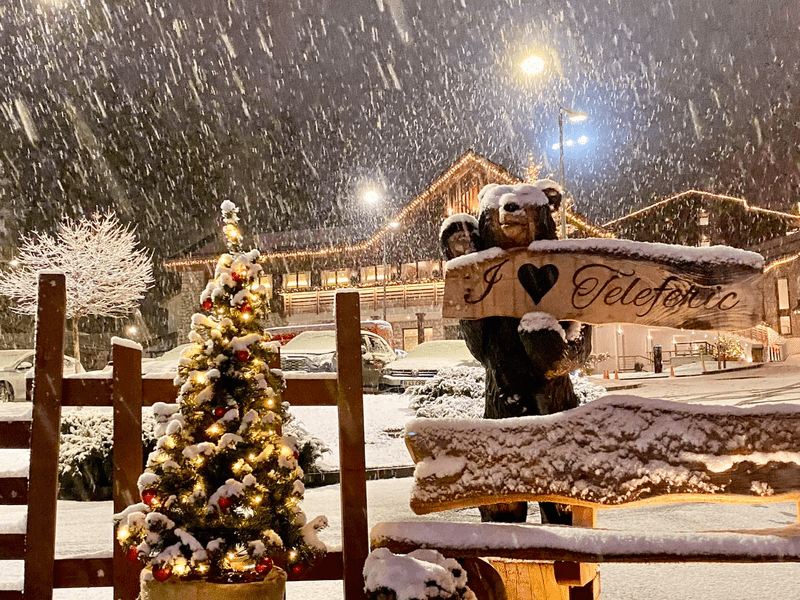 Peisaje de vis în Poiana Brașov, după ninsoarea de azi-noapte. Zăpada s-a depus deja FOTO