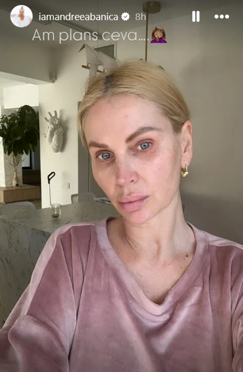 Andreea Bănică plânsă și fără machiaj / foto: Instagram