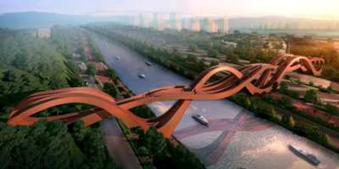Podul atinge diferite înălţimi pe anumite porţiuni. FOTO: NEXT Architects