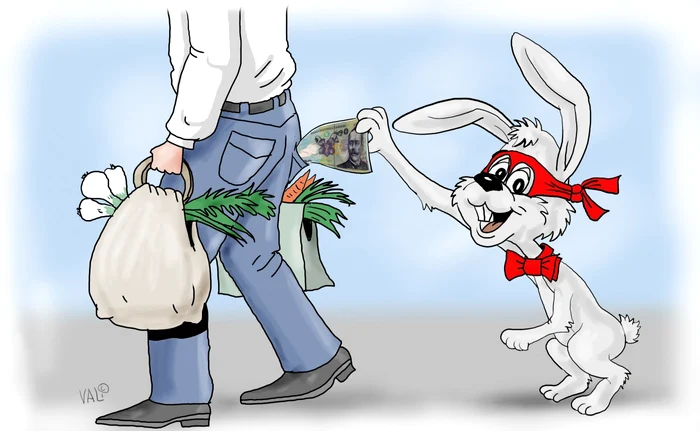 Cumpărăturile de Paşte golesc buzunarele românilor ILUSTRAŢIE Vali Ivan