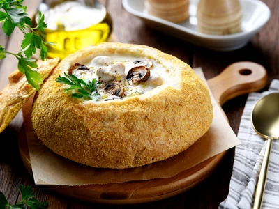 Supa cremoasa de pui cu ciuperci  Sursa foto shutterstock 2532715495 jpg