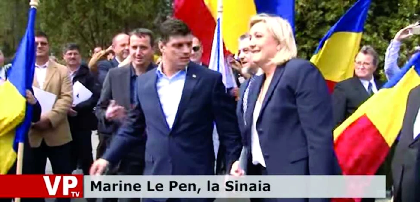 Marine Le Pen, preşedintele Frontului Naţional, alături de discipolul ei român, Laurenţiu Rebega, la Sinaia
