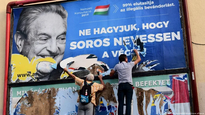 Poster al unei campanii anti-migrație a guvernului Orbán din Ungaria, cu imaginea lui George Soros