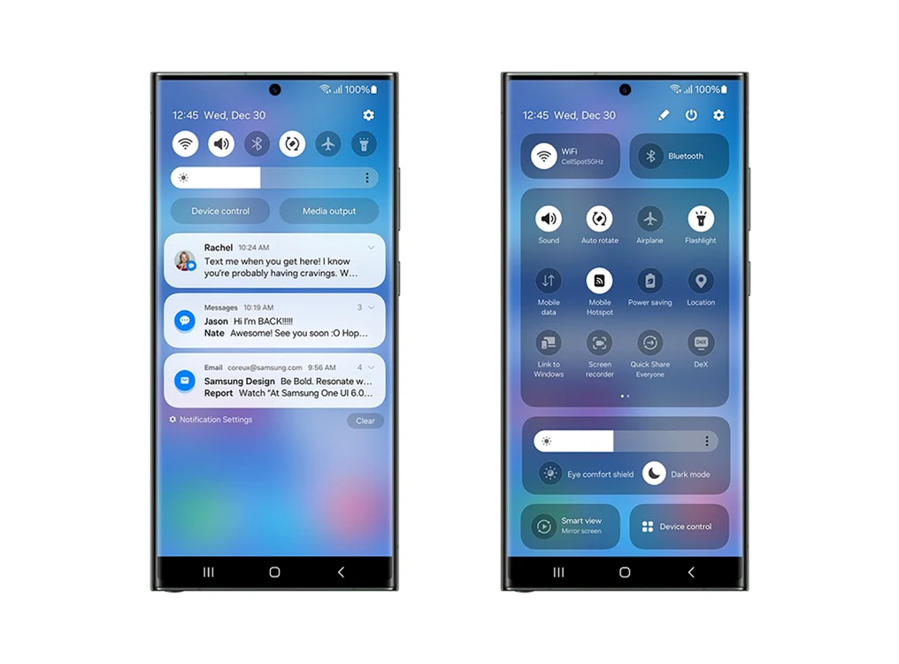 One UI 6 Beta Quick Panel.