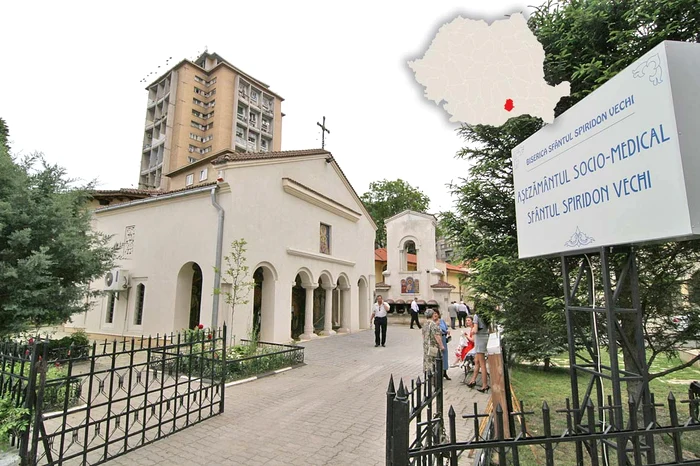 Biserica Sf. Spiridon Vechi. În curtea bisericii s-a ridicat şi o clinică cu numele Nadiei