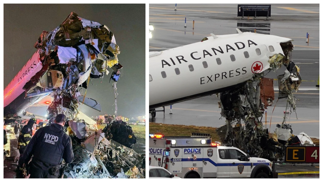 Accident avion Air Canada pe aeroportul LaGuardia din New York FOTO Profimedia