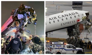 Accident avion Air Canada pe aeroportul LaGuardia din New York FOTO Profimedia