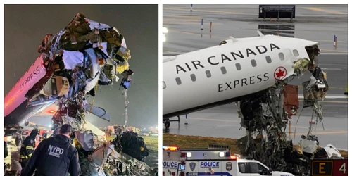 Accident avion Air Canada pe aeroportul LaGuardia din New York FOTO Profimedia